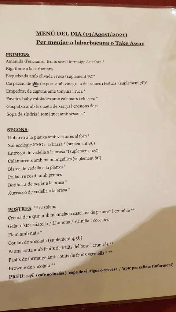 Menu_Restaurant labarbacana_Santa Coloma de Queralt_image_1
