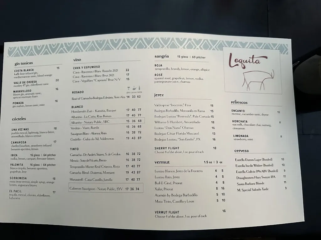 Menu_Loquita Santa Barbara_Santa Bárbara_image_1