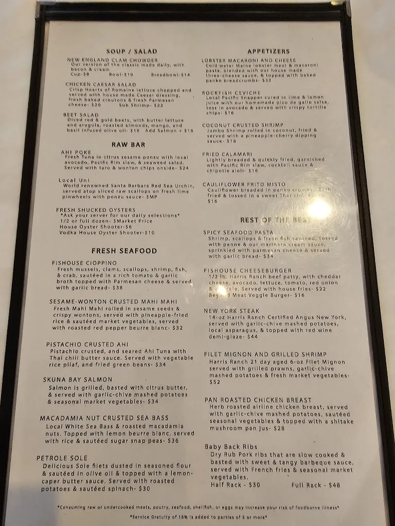 Menu_Santa Barbara FisHouse_Santa Bárbara_immagine_2