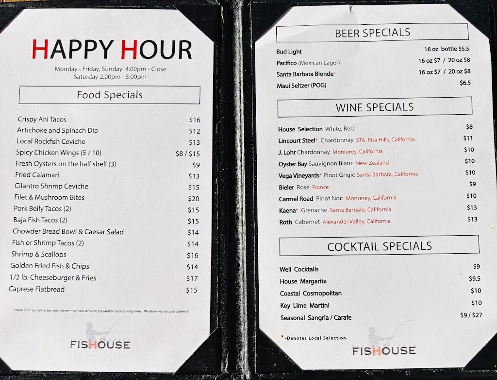 Menu_Santa Barbara FisHouse_Santa Bárbara_immagine_3