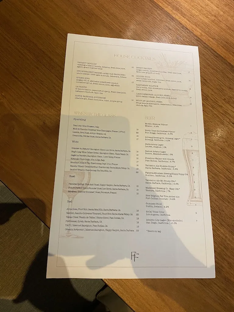 Menu_Finch & Fork_Santa Bárbara_image_1