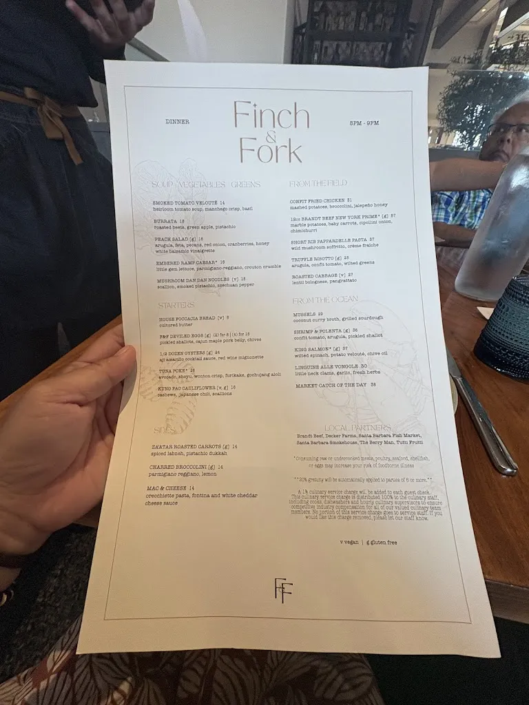 Menu_Finch & Fork_Santa Bárbara_image_4