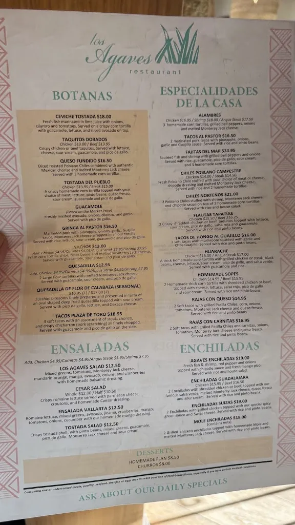 Menü_Los Agaves Restaurant_Santa Bárbara_Bild_2