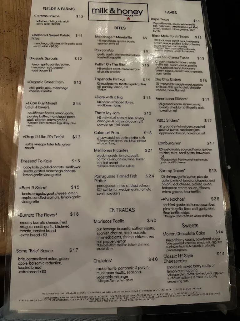 Menu_milk & honey_Santa Bárbara_image_1
