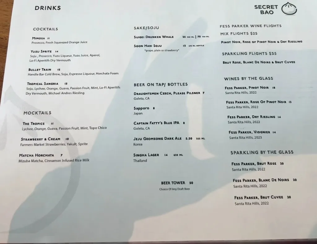 Menu_Secret Bao_Santa Bárbara_image_1