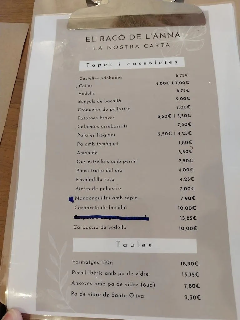Menu_El racó de l'Anna_Santa Oliva_image_1
