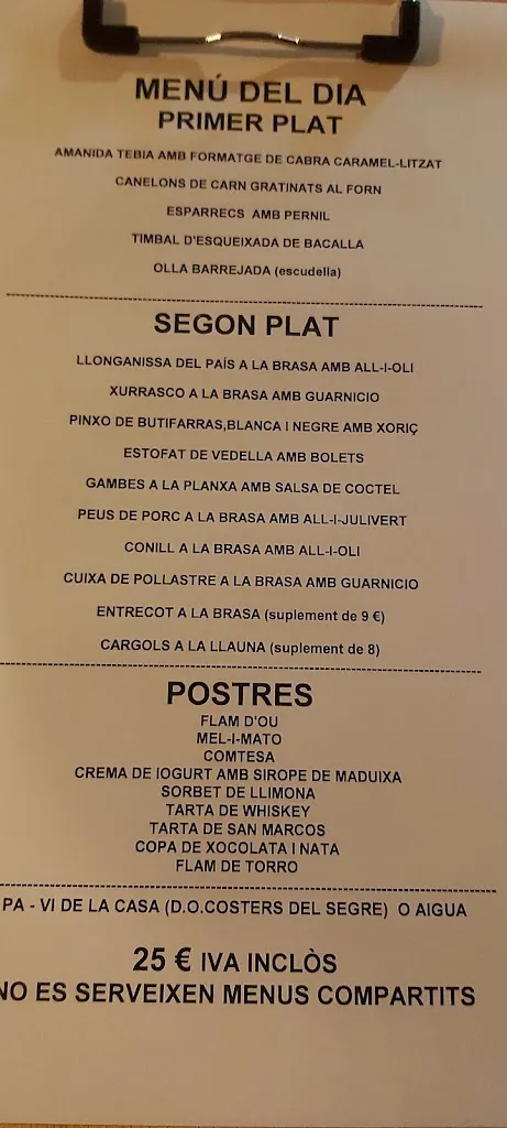 Menu_LA COVA DE ROCALLAURA_Savallà del Comtat_image_3