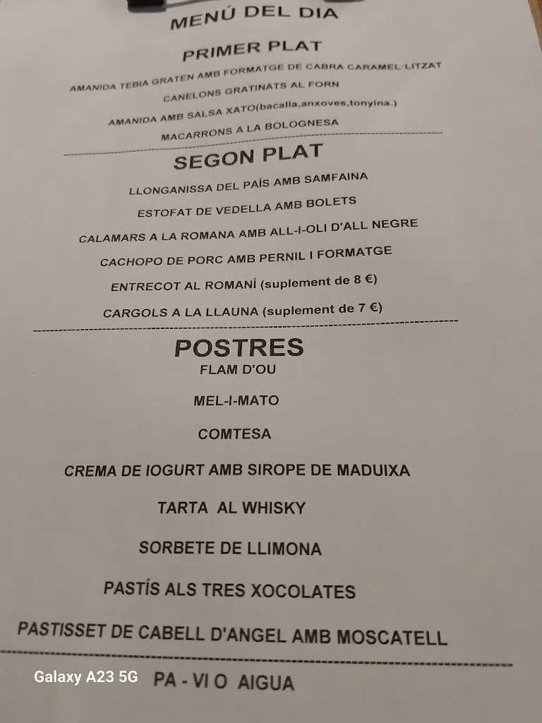Menu_LA COVA DE ROCALLAURA_Savallà del Comtat_image_4