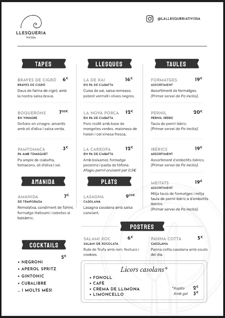 Menu_LA LLESQUERIA TIVISSA_Tivissa_immagine_1