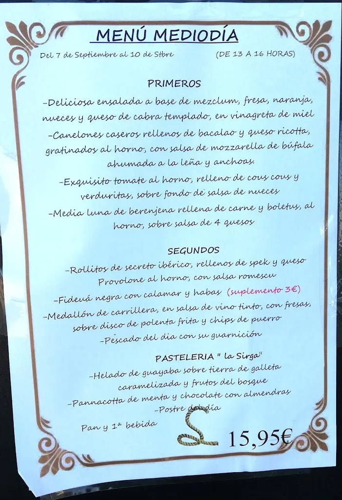 Menu_Sirga Restaurant_Torredembarra_image_2