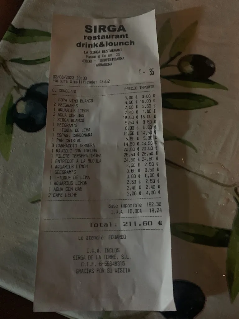 Paul Brouwers_Sirga Restaurant_Torredembarra_review