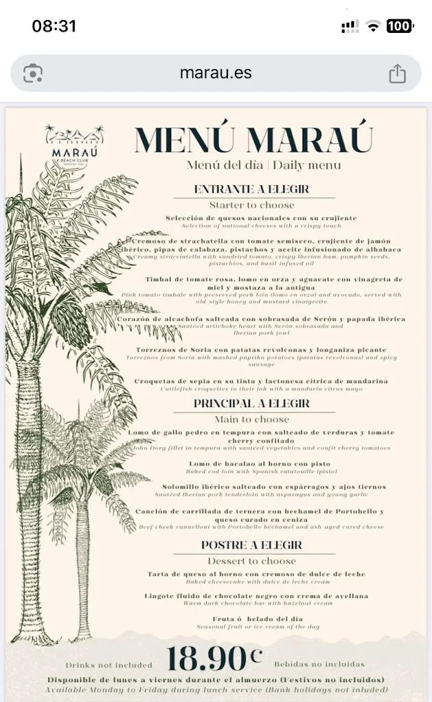 Menu_Maraú Beach Club_Garrucha_image_2