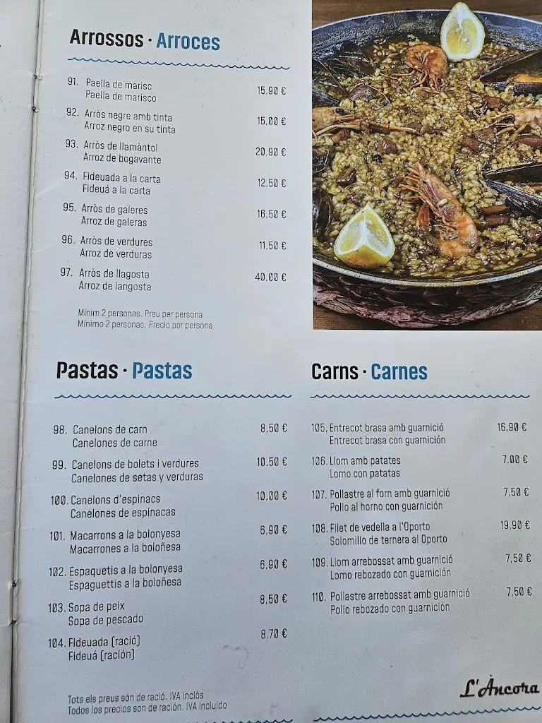 Menu_Restaurant L'Àncora del Serrallo_Tarragona_image_1