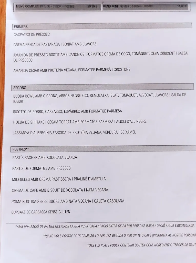 Menu_EL VERGEL VEGGIE RESTAURANT_Tarragona_image_3