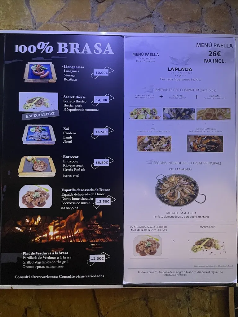 Menu_Restaurant La Platja_Tarragona_image_1