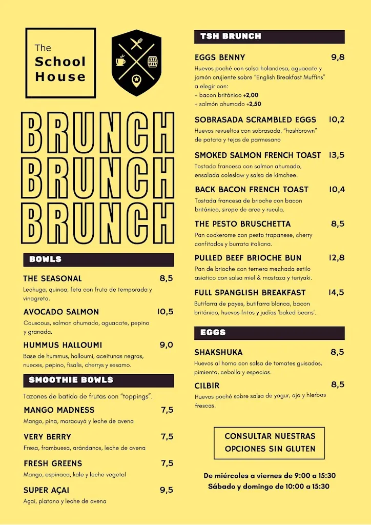 Menu_The School House Brunch & Gastropub_Tarragona_image_1