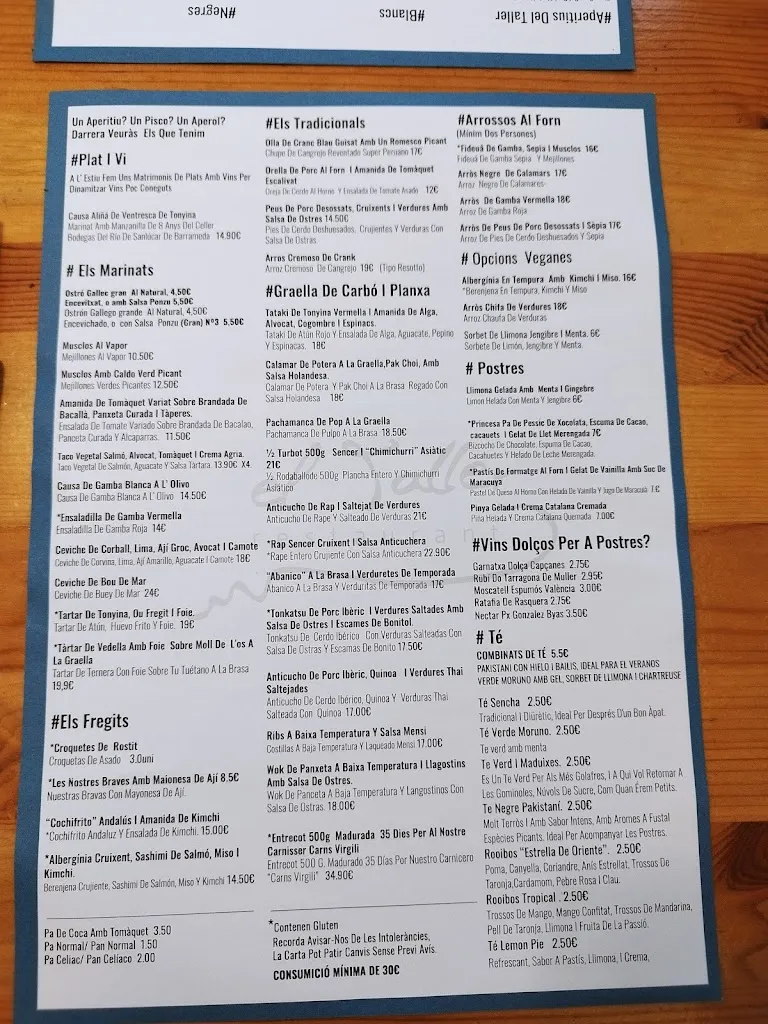 Menu_El Taller Restaurant_Tarragona_image_3