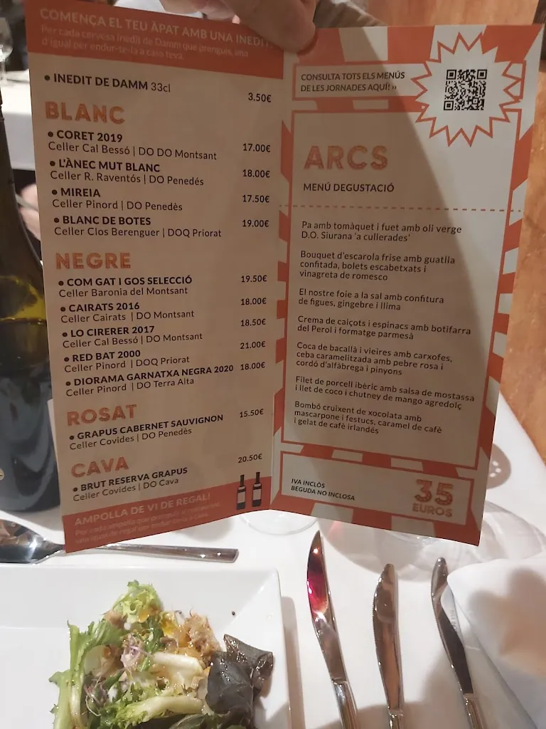 Menu_Arcs Restaurant_Tarragona_image_2