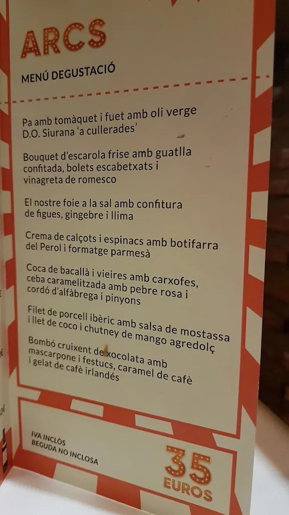 Menu_Arcs Restaurant_Tarragona_image_3