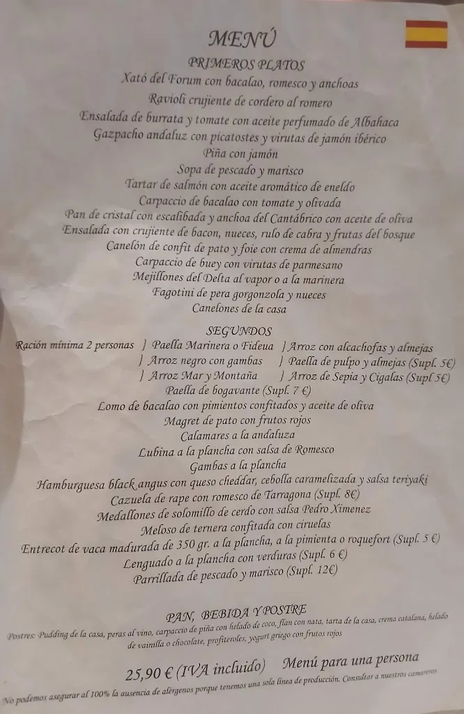 Menu_forum restaurant_Tarragona_image_1