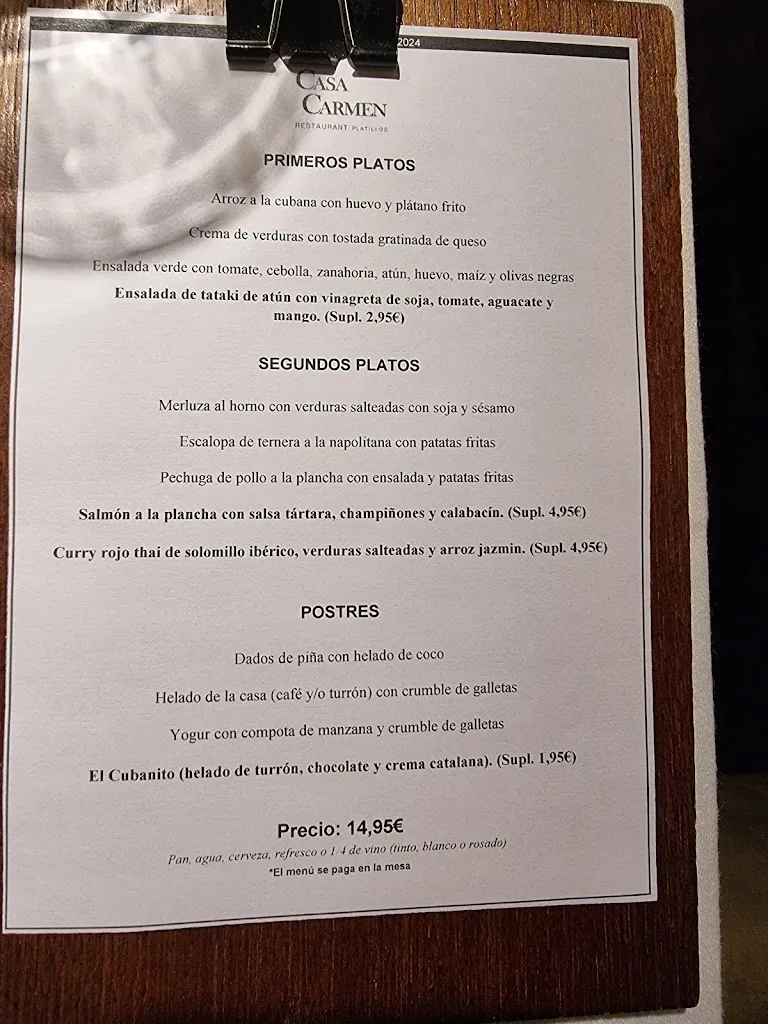 Menu_Casa Carmen Parc Central_Tarragona_image_1