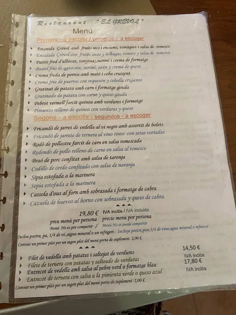 Menu_Restaurant El Grèvol_Vallclara_image_1