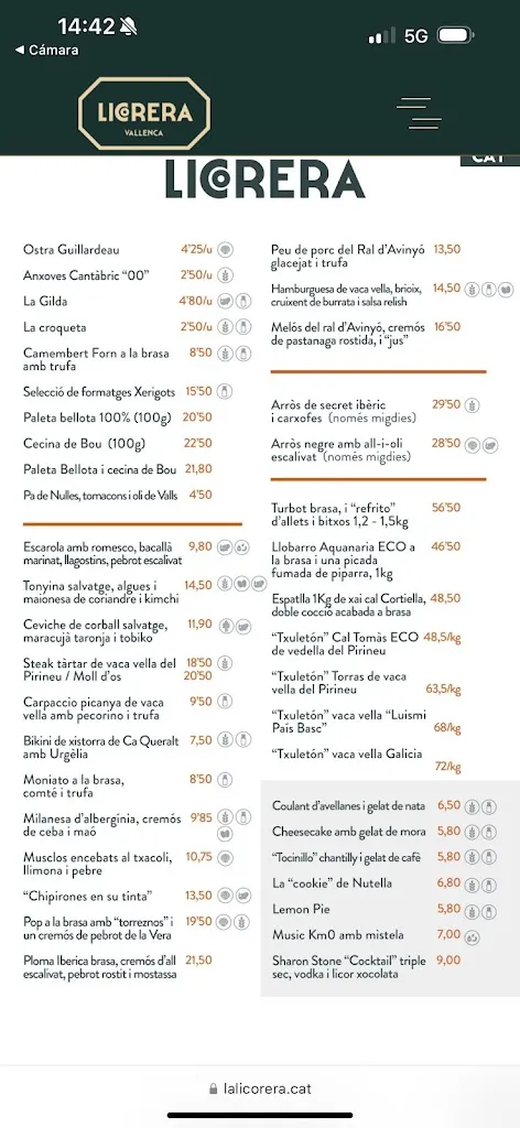 Menu_La Licorera Vallenca_Valls_image_4