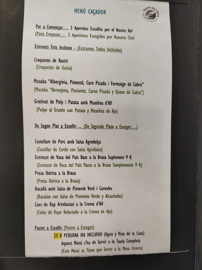 Menu_El Caçador Restaurant_Ulldecona_image_4
