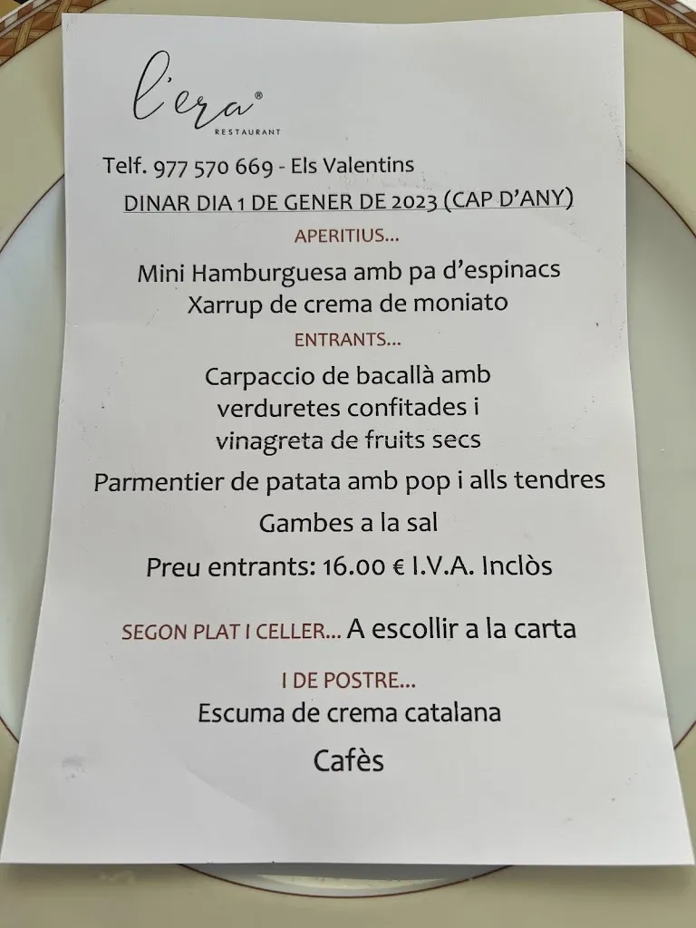 Menu_L’Era Restaurant_Ulldecona_image_4