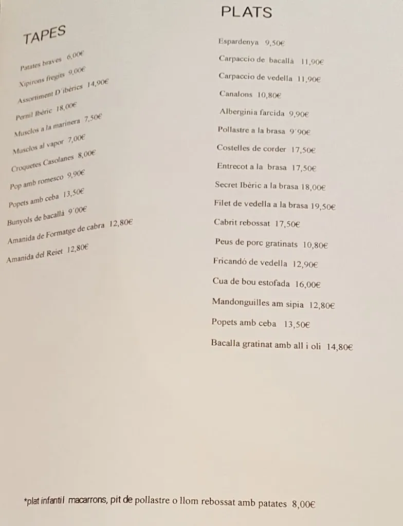 Menu_Bar Restaurant El Reiet del Camp_Vilanova dEscornalbou_image_1