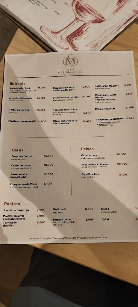 Menu_Restaurant Cal Maginet_Vilaverd_image_1