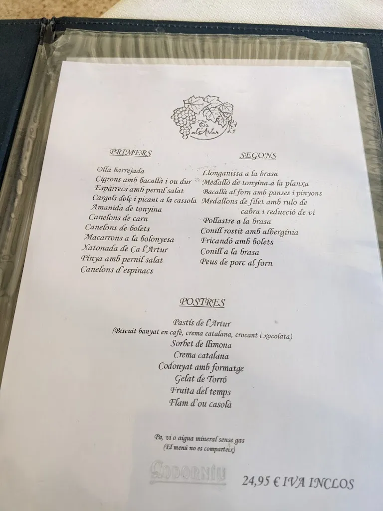 Menu_Restaurant Ca L'Artur_Vilella Alta La_image_4
