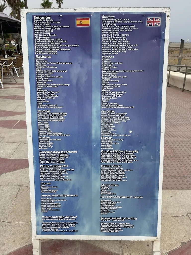 Menu_Chiringuito El Playazo_Garrucha_immagine_1