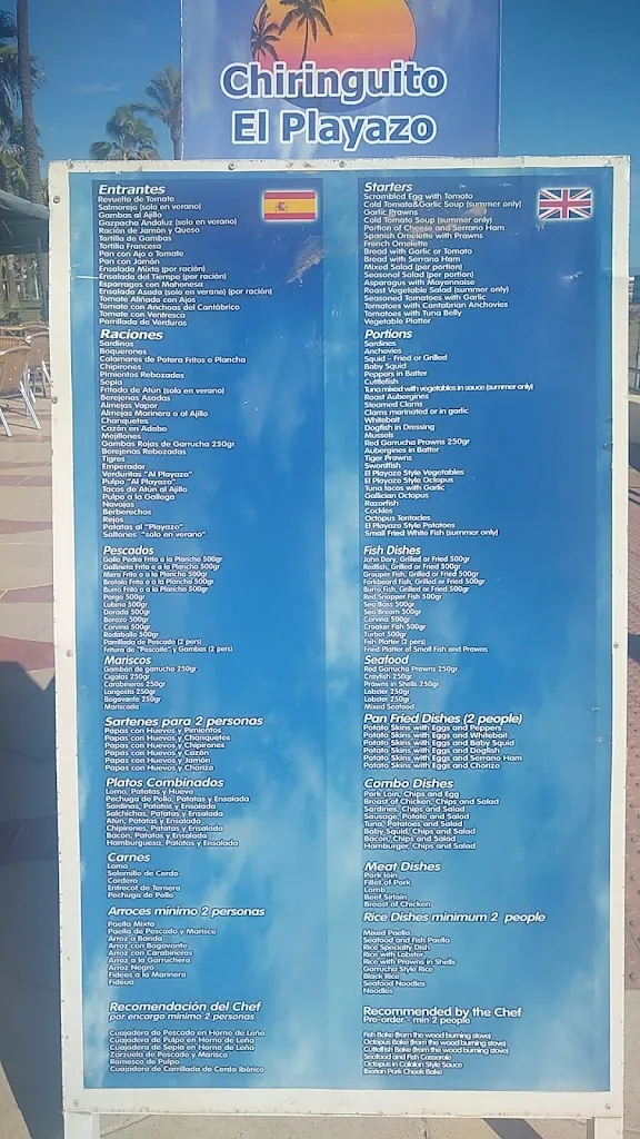 Menu_Chiringuito El Playazo_Garrucha_immagine_2