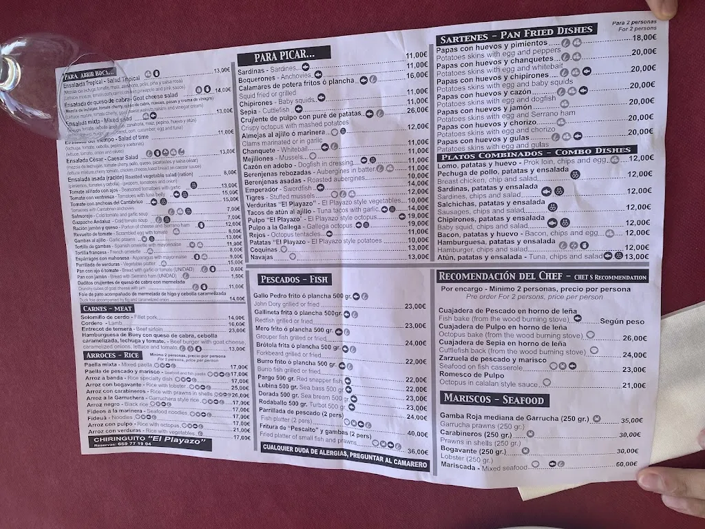 Menu_Chiringuito El Playazo_Garrucha_immagine_3