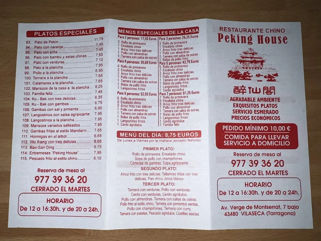 Menu_Restaurante Pekin House_Vila-seca_image_1