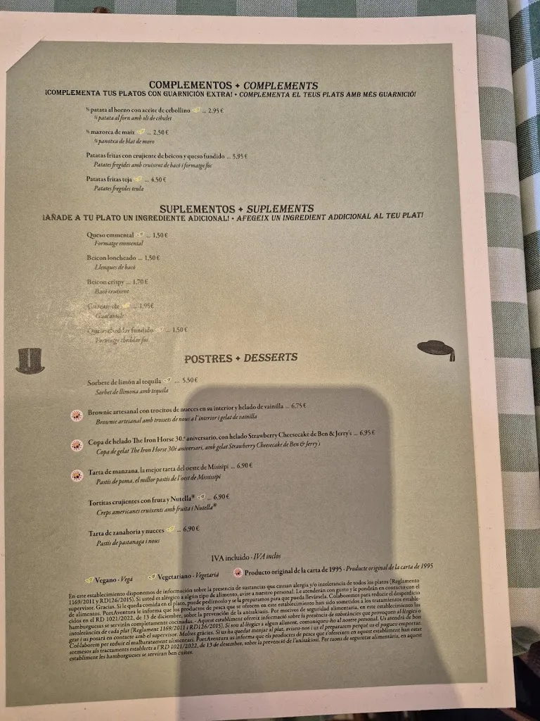 Menu_The Iron Horse_Vila-seca_image_4