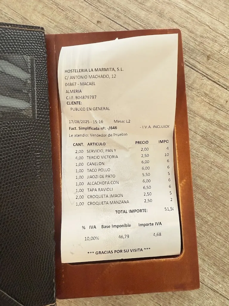 Menu_Restaurante La Marmita_Macael_immagine_1