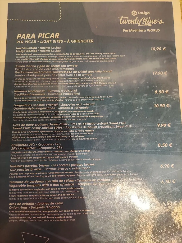 Menu_LaLiga TwentyNine's_Vila-seca_image_1