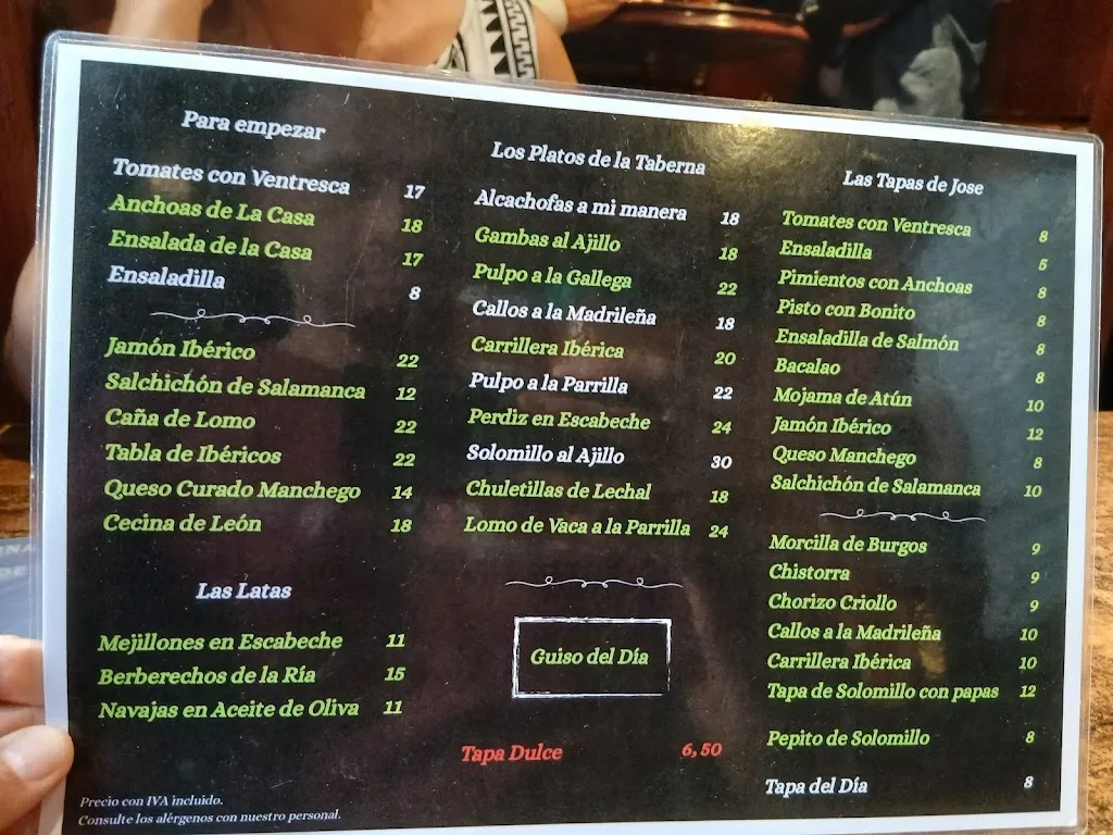 Menu_Taberna El Rincón de Jose_Josa_image_2