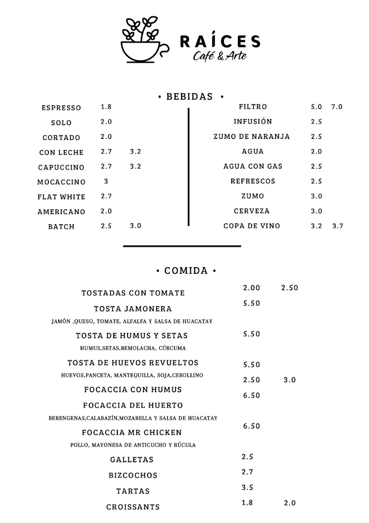 Menu_Raíces Café y Arte - Café de especialidad y Brunch_Libros_immagine_1