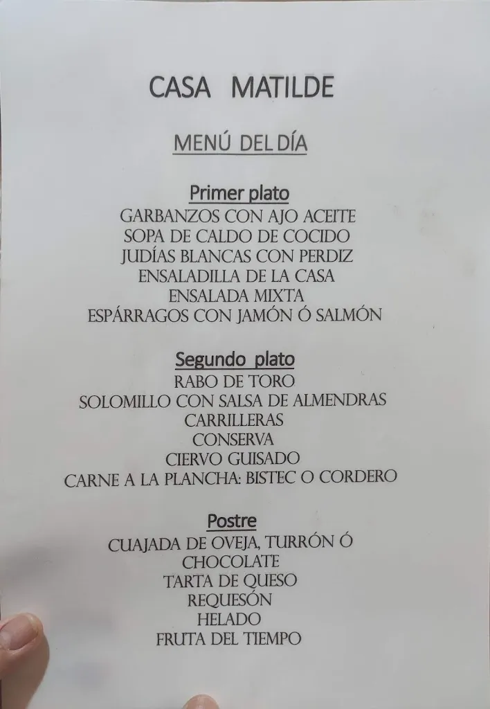 Menu_Casa Matilde_Mazaleón_immagine_1