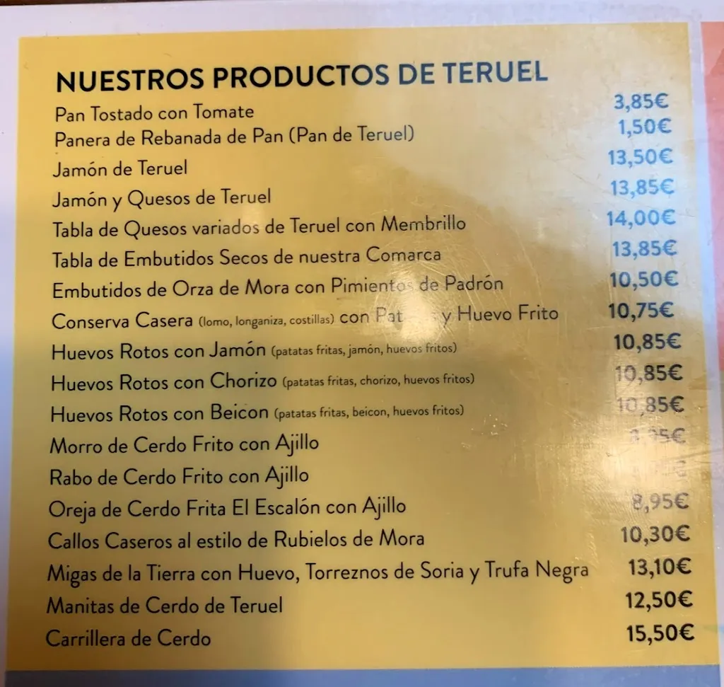 Menu_El Escalón_Mora de Rubielos_image_2