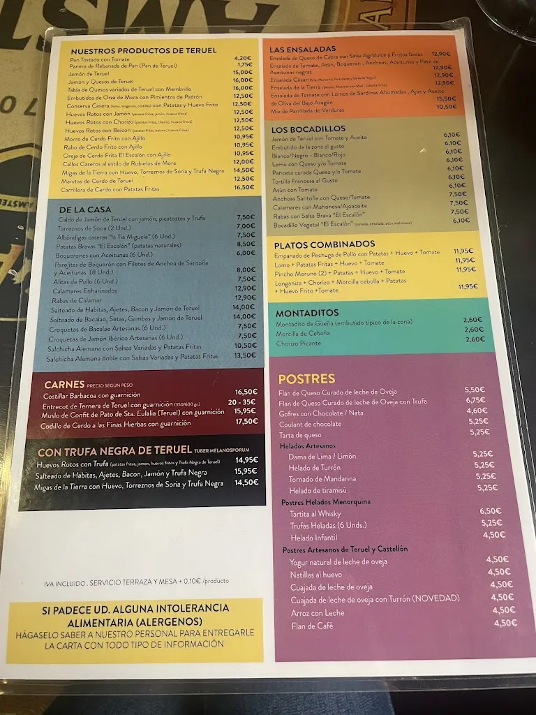 Menu_El Escalón_Mora de Rubielos_image_4