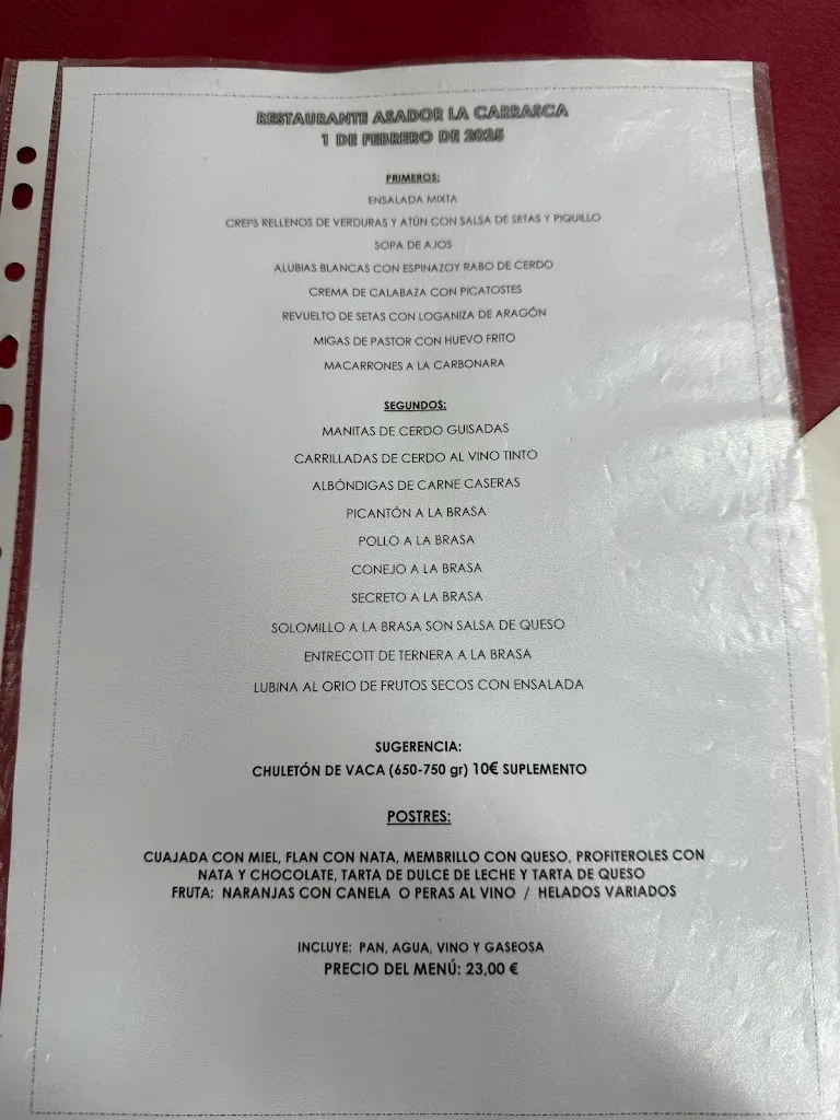 Menu_Asador & Restaurante La Carrasca_Mora de Rubielos_image_1