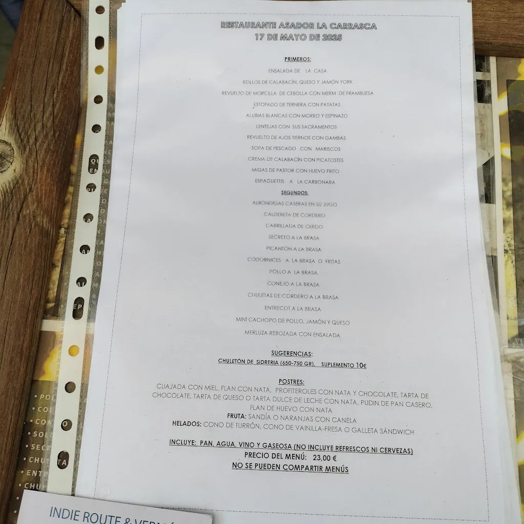 Menu_Asador & Restaurante La Carrasca_Mora de Rubielos_image_2