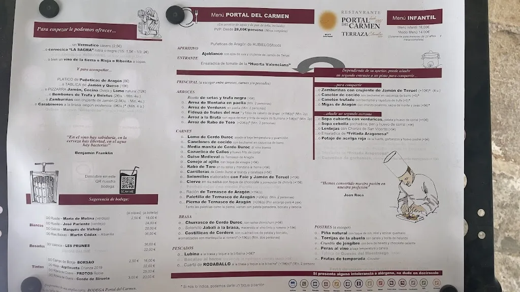 Menu_Restaurante Portal Del Carmen_Mora de Rubielos_image_1