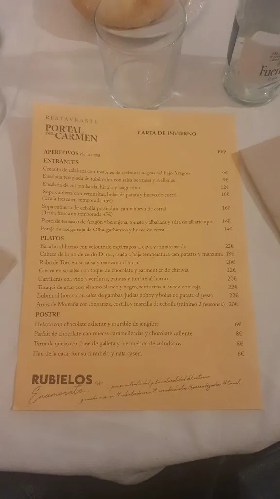 Menu_Restaurante Portal Del Carmen_Mora de Rubielos_image_4