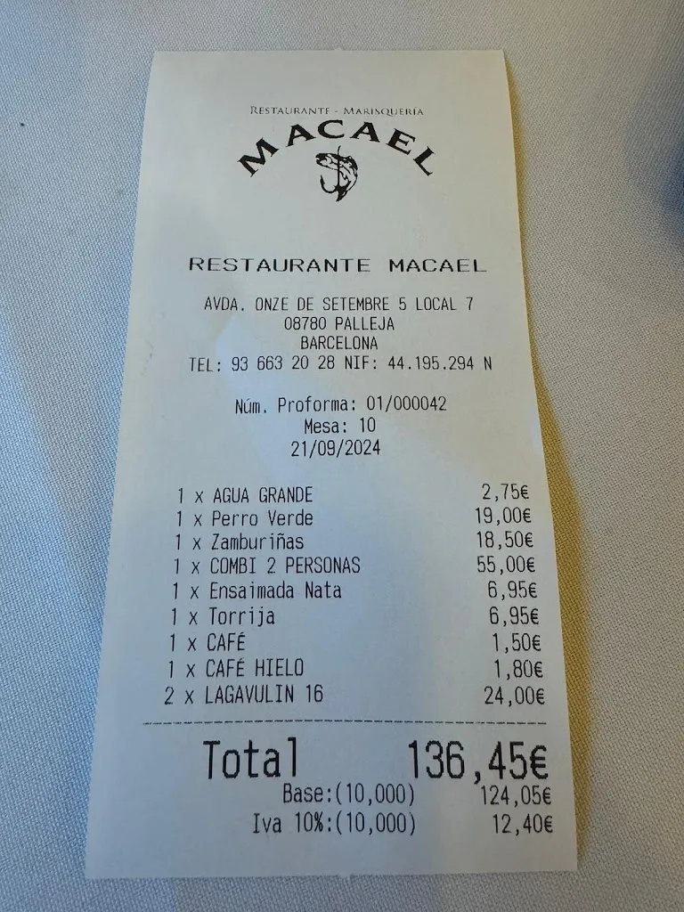 Felipe Osuna torres_Restaurant Marisqueria Macael_Macael_review