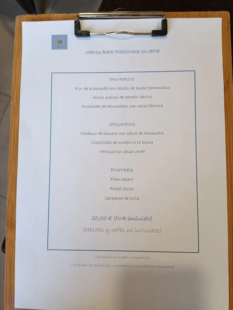 Menu_Bar Restaurante Piscina_Oliete_immagine_1